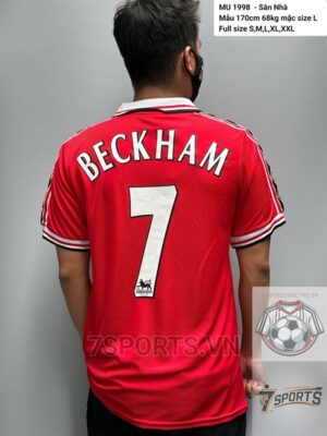 Manchester United Retro Jersey 1998 Home Shirt Name Number Set #7 BECKHAM