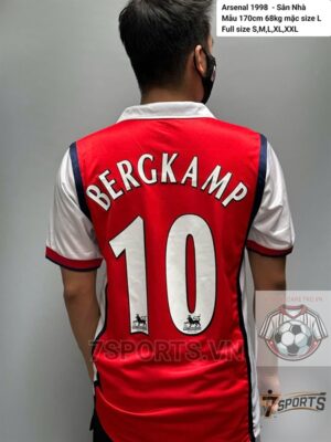 Arsenal Retro Jersey 1998 Home Shirt Name Number Set #10 BERGKAMP