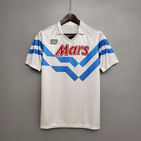 NAPOLI 1988 -1989 WHITE AWAY RETRO FOOTBALL SHIRT