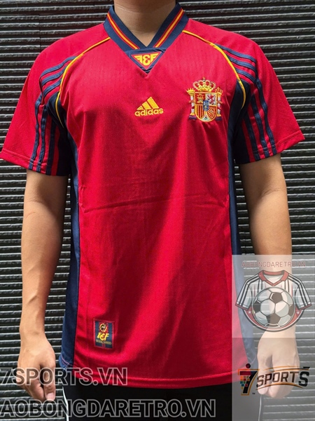 Spain Retro Soccer Jersey 1998- Home Shirt