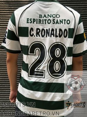 Sporting Lisbon Retro Soccer Jersey 2002 - Home Shirt Name Number Set #28 C.RONALDO