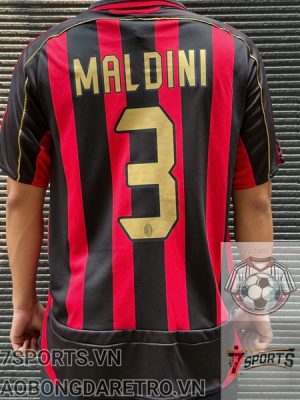 AC Milan Retro Soccer Jersey 2006 - Home Shirt Name Number Set #3 MALDINI