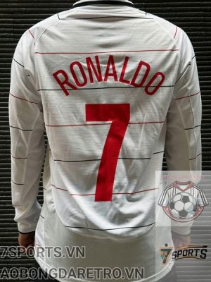 Manchester United Retro Jersey 2003 Long Sleeve - Away Third Name Number Set #7 RONALDO