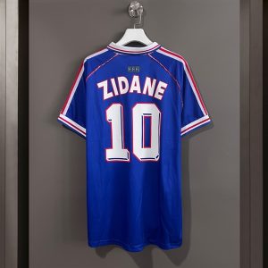 France Retro Soccer Jersey 1998 - Home Shirt Name Number Set #10 ZIDANE