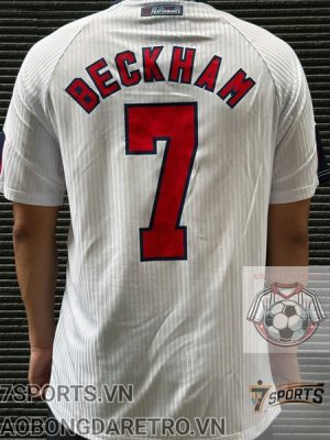 England Retro Soccer Jersey 1998 - Home Shirt Name Number Set #7 BECKHAM