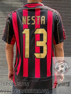 AC Milan Retro Soccer Jersey 2006 - Home Shirt Name Number Set #13 NESTA
