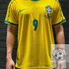 Brazil Retro Soccer Jersey 1998 - Home Shirt Name Number Set #9 RONALDO