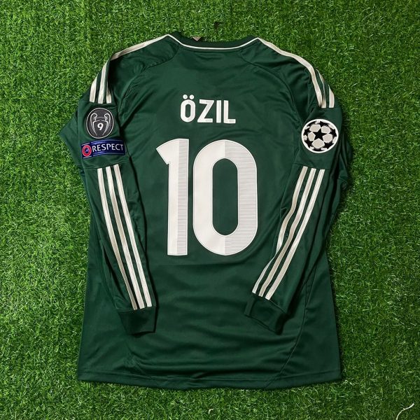 Mesut Ozil Real Madrid 2012-2013 Champions League Green Long Sleeve Jersey Soccer Shirt