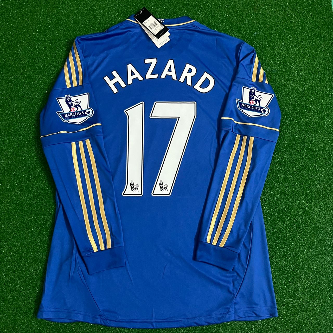 Eden Hazard Chelsea 2012-13 Premier League Patch Blue Retro Football Jersey