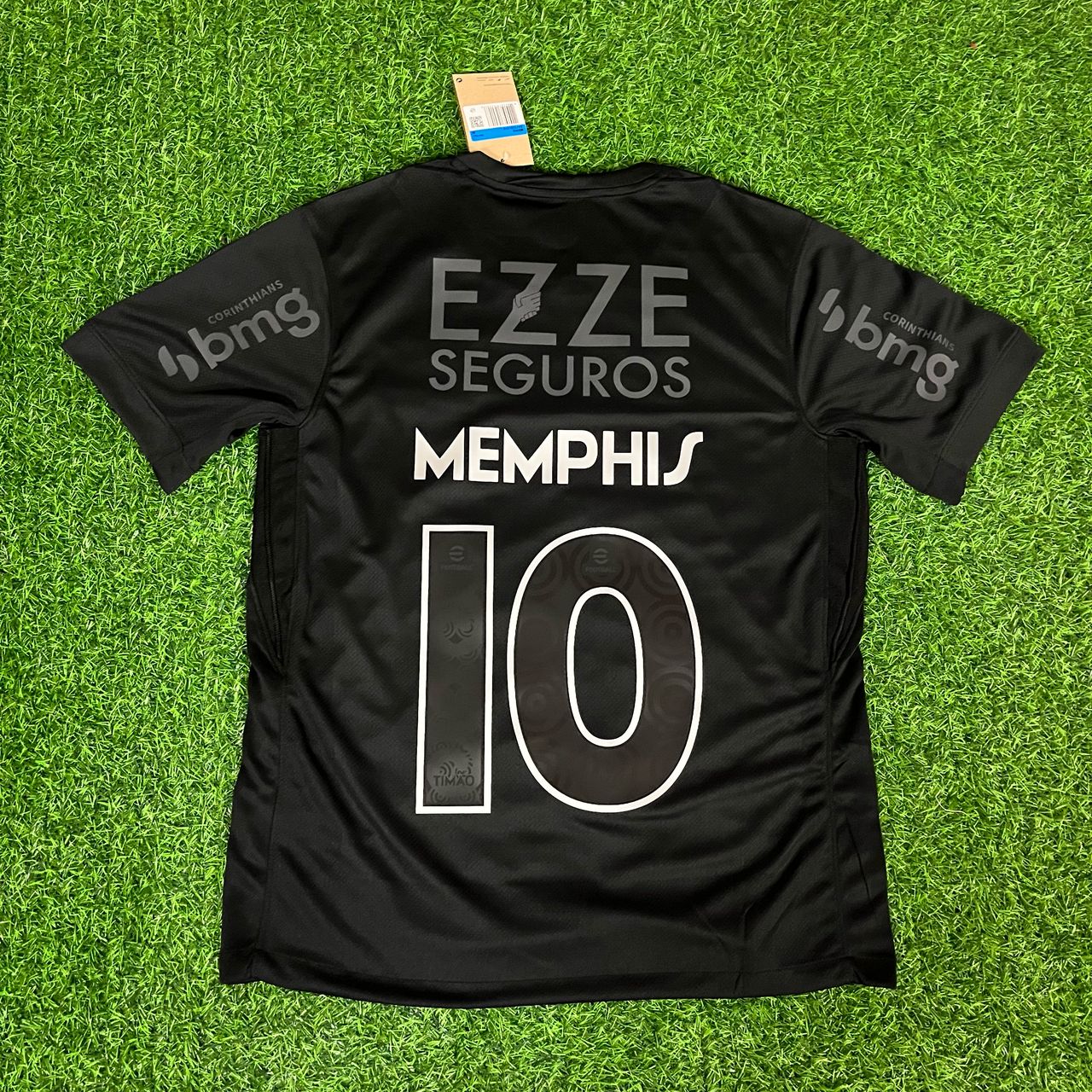 Memphis Depay #10 Corinthians Black Kit Jersey Trikot Maillot Maglia Camiseta Soccer Shirt
