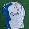Fernando Torres Liverpool 2007 White Blue Long Sleeve Retro Jersey Trikot Maglia